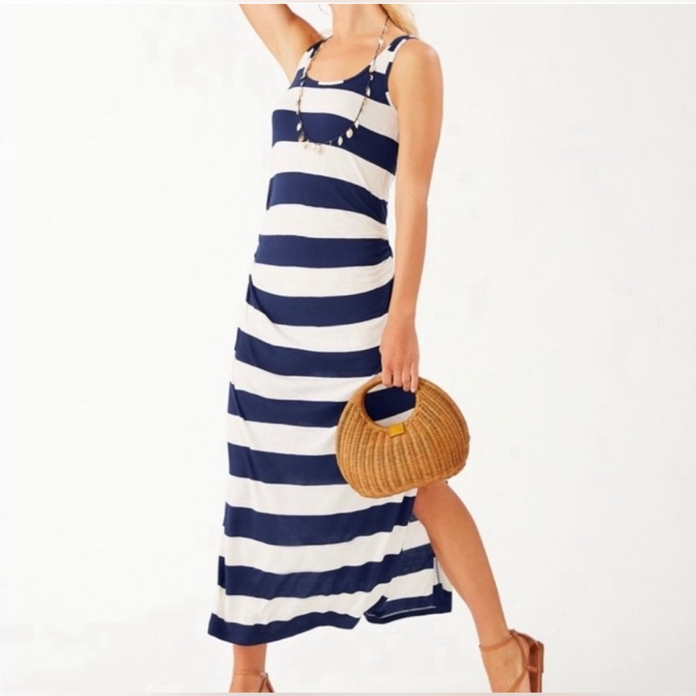 Tommy Bahama Beach Block Stripe Maxi Dress Mare Navy, XXS
